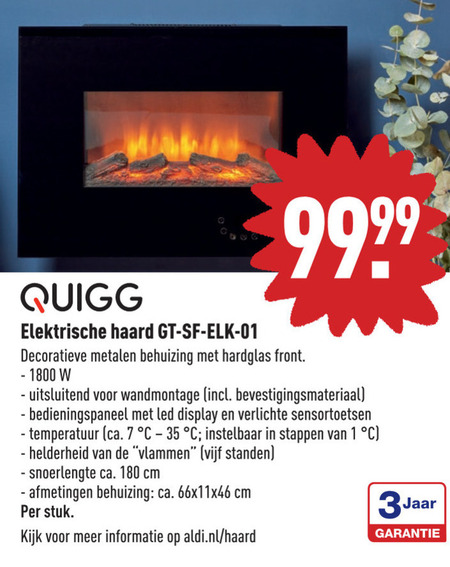 Quigg sfeerhaard folder aanbieding bij Aldi