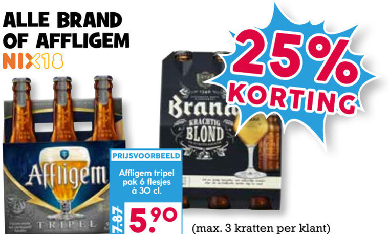 Brand   krat bier, blikje bier folder aanbieding bij  Boons Markt - details