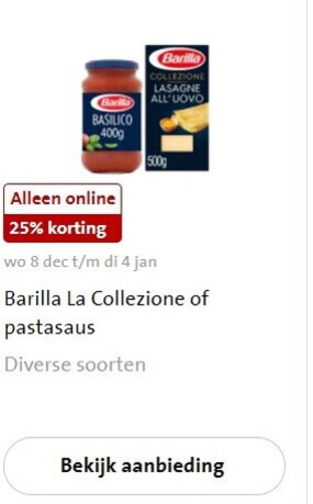 Barilla   lasagne, pastasaus folder aanbieding bij  Jumbo - details