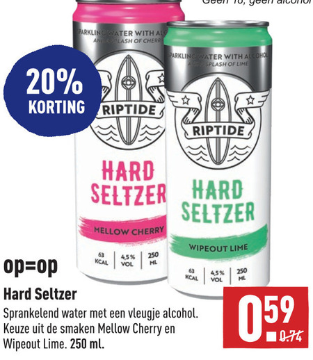 Riptide   hard seltzer folder aanbieding bij  Aldi - details