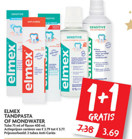 optie met de klok mee credit Elmex mondwater, tandpasta folder aanbieding bij Dekamarkt - details