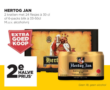 Hertog Jan   krat bier, blikje bier folder aanbieding bij  Jumbo - details