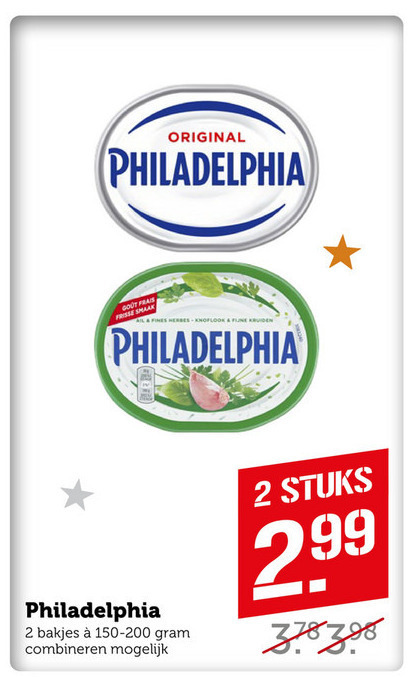 Philadelphia   zuivelspread folder aanbieding bij  Coop - details