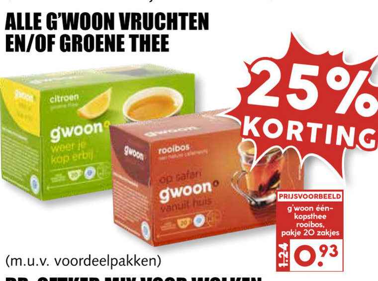 Gwoon   thee folder aanbieding bij  MCD Supermarkt Basis - details