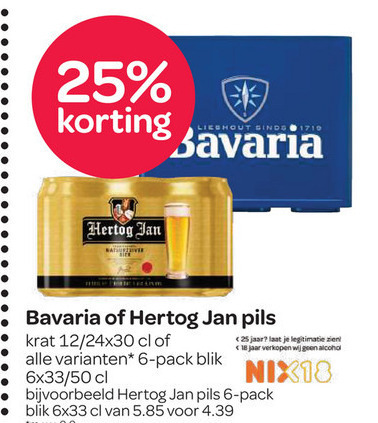 Hertog Jan   blikje bier, krat bier folder aanbieding bij  Spar - details