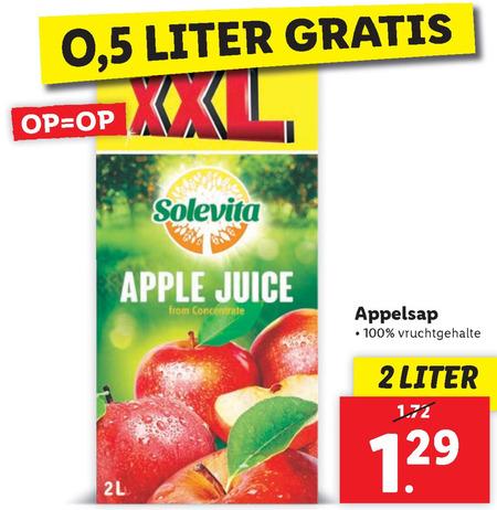 solevita   fruitdrank, appelsap folder aanbieding bij  Lidl - details