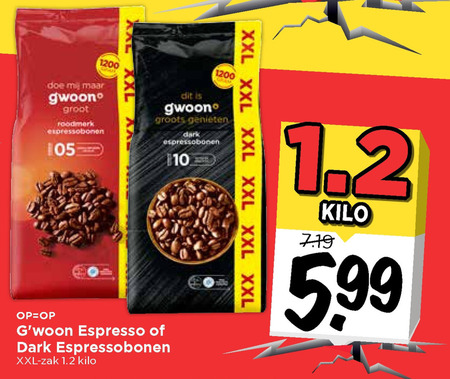 Gwoon   koffiebonen folder aanbieding bij  Vomar - details