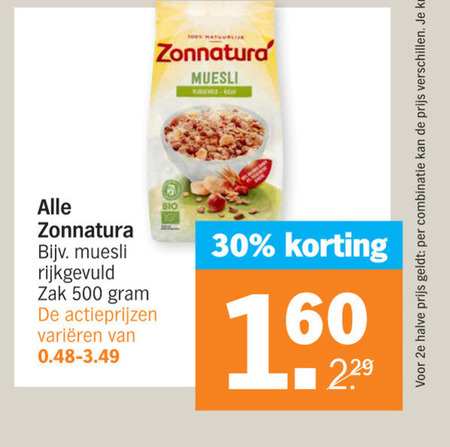 Zonnatura Muesli, Mueslireep Folder Aanbieding Bij Albert Heijn - Details