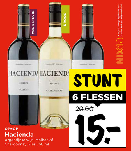 Hacienda   witte wijn, rode wijn folder aanbieding bij  Vomar - details