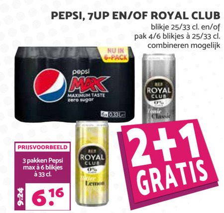 7-Up   frisdrank, cola folder aanbieding bij  MCD Supermarkt Basis - details