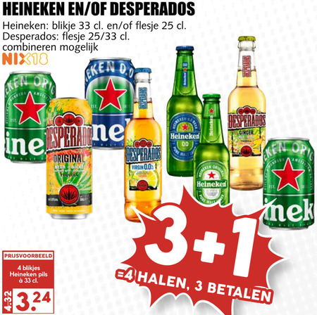 Heineken 0.0   blikje bier, speciaalbier folder aanbieding bij  MCD Supermarkt Basis - details