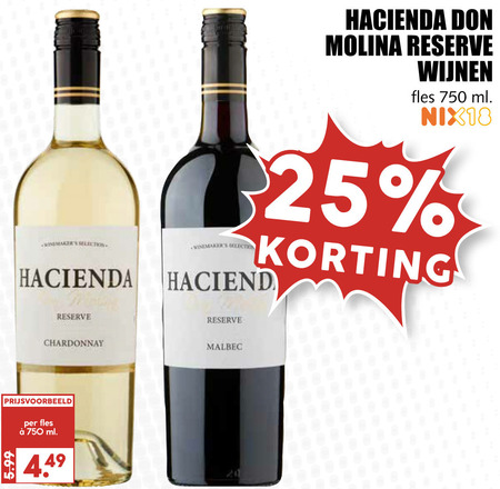 Hacienda   rode wijn, witte wijn folder aanbieding bij  MCD Supermarkt Basis - details