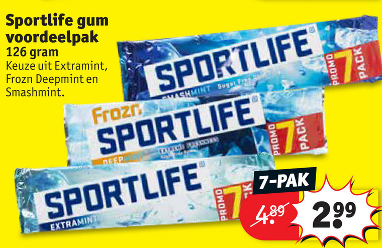 Sportlife   kauwgom folder aanbieding bij  Kruidvat - details