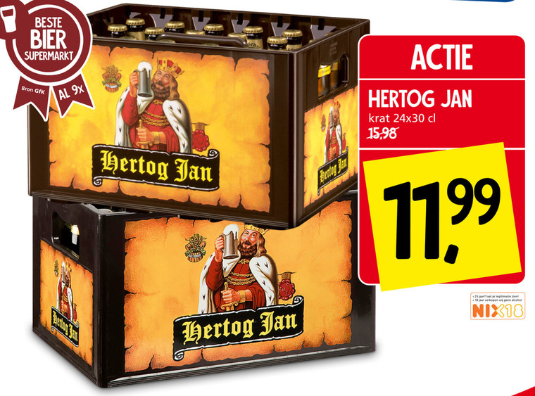 Hertog Jan   krat bier folder aanbieding bij  Jan Linders - details