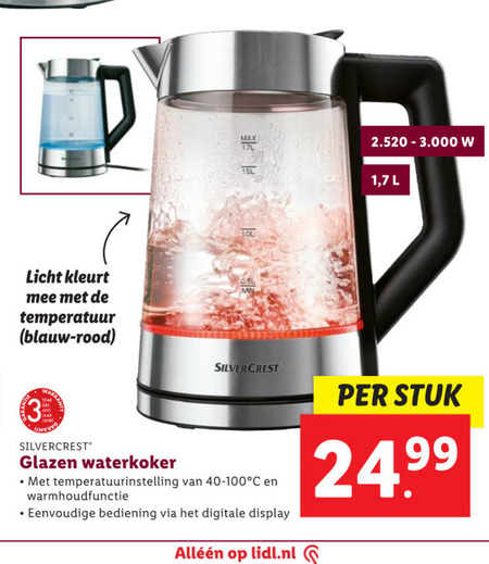 SilverCrest   waterkoker folder aanbieding bij  Lidl - details