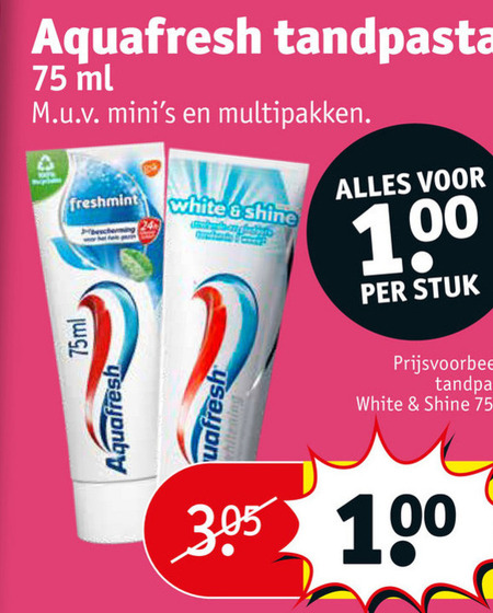 Aquafresh   tandpasta folder aanbieding bij  Kruidvat - details