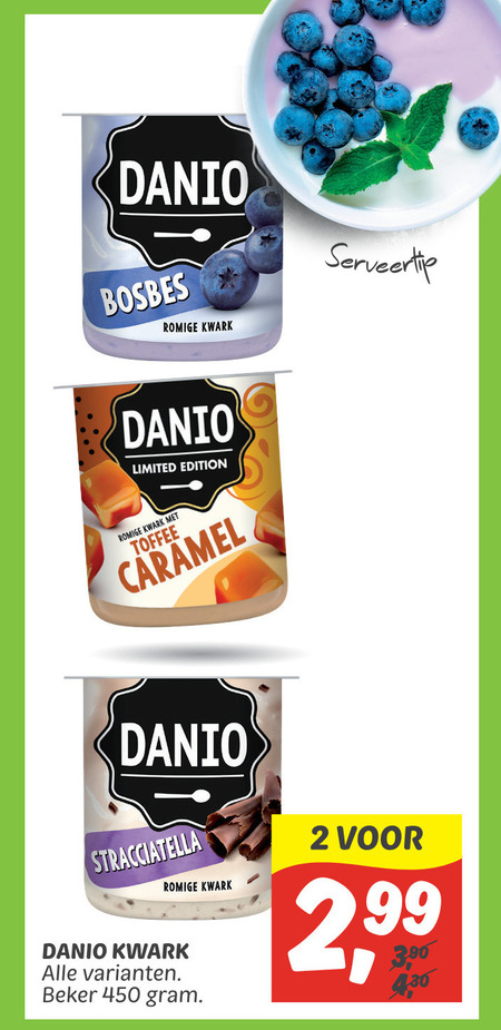 Danone Danio   kwark folder aanbieding bij  Dekamarkt - details