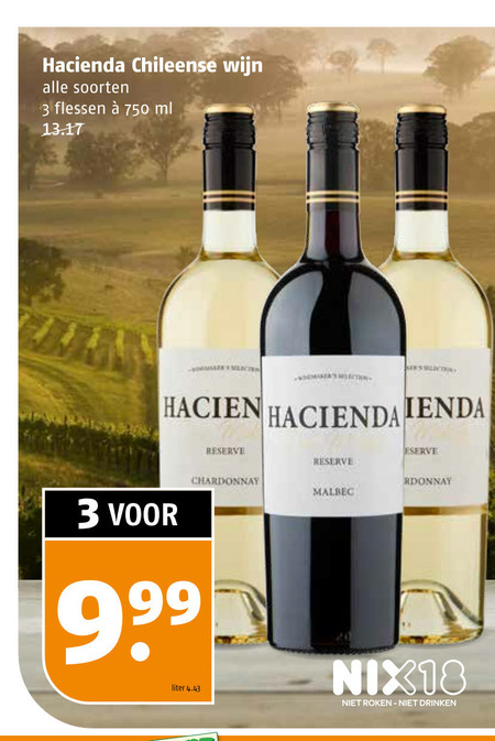 Hacienda   rode wijn, witte wijn folder aanbieding bij  Poiesz - details