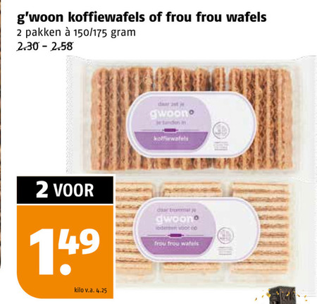 Gwoon   wafels folder aanbieding bij  Poiesz - details