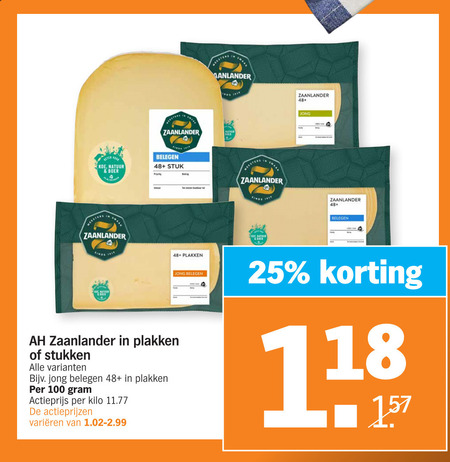 Zaanlander Kaas, Kaasplakken Folder Aanbieding Bij Albert Heijn - Details