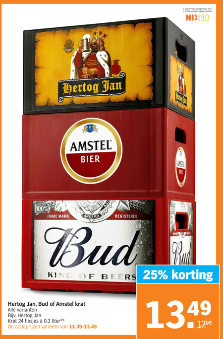 Bud   krat bier folder aanbieding bij  Albert Heijn - details