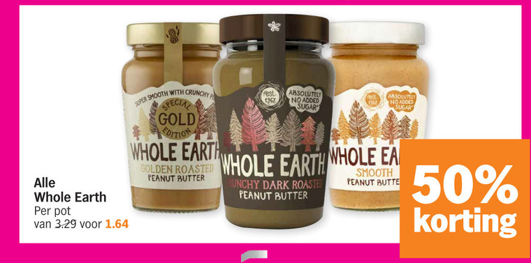 Whole Earth   pindakaas folder aanbieding bij  Albert Heijn - details