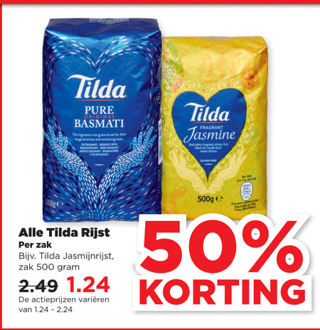 Tilda   rijst folder aanbieding bij  Plus - details