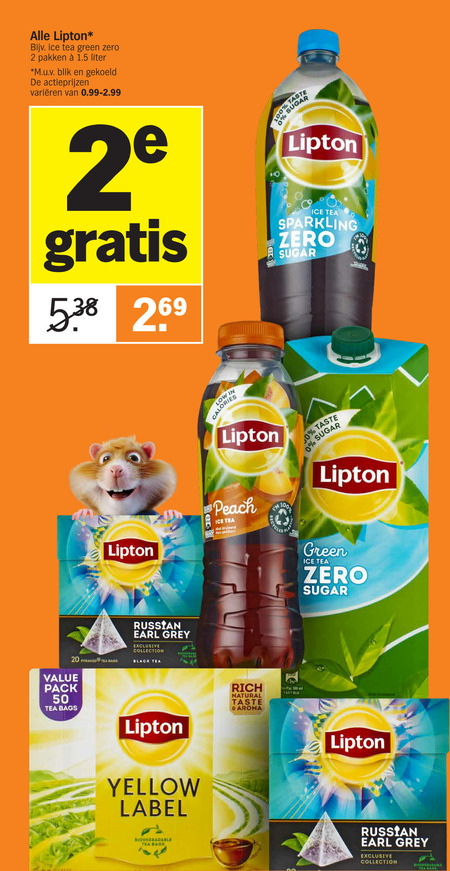 Lipton   thee, ice tea folder aanbieding bij  Albert Heijn - details