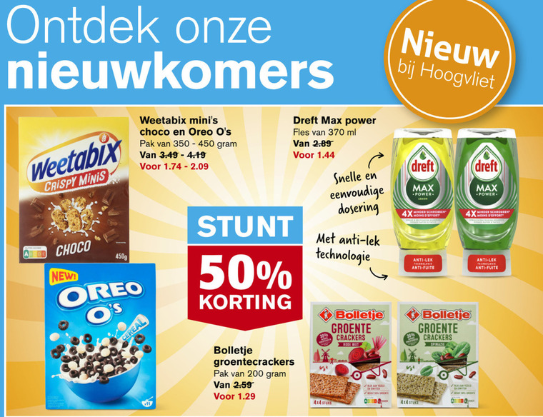 Bolletje   crackers, afwasmiddel folder aanbieding bij  Hoogvliet - details