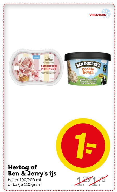 Ben and Jerrys   ijsbekers folder aanbieding bij  Coop - details