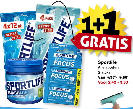 Sportlife   kauwgom folder aanbieding bij  Hoogvliet - details