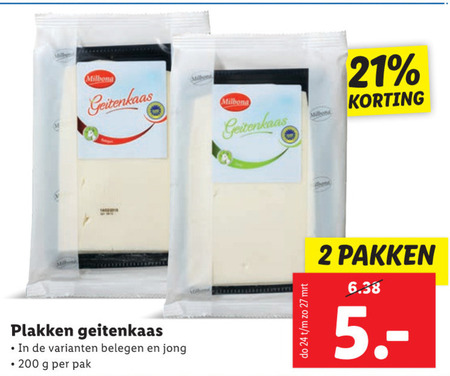 Milbona   geitenkaas folder aanbieding bij  Lidl - details