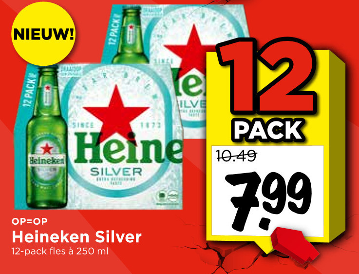 Heineken Silver   flesje bier folder aanbieding bij  Vomar - details