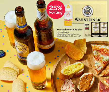 Warsteiner   blikje bier, krat bier folder aanbieding bij  Spar - details