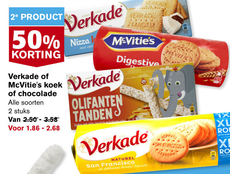 Verkade   biscuits folder aanbieding bij  Hoogvliet - details