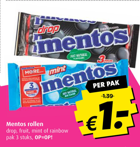 Mentos drop folder aanbieding bij Boni - details