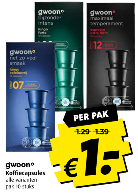 Gwoon   koffiecups folder aanbieding bij  Boni - details