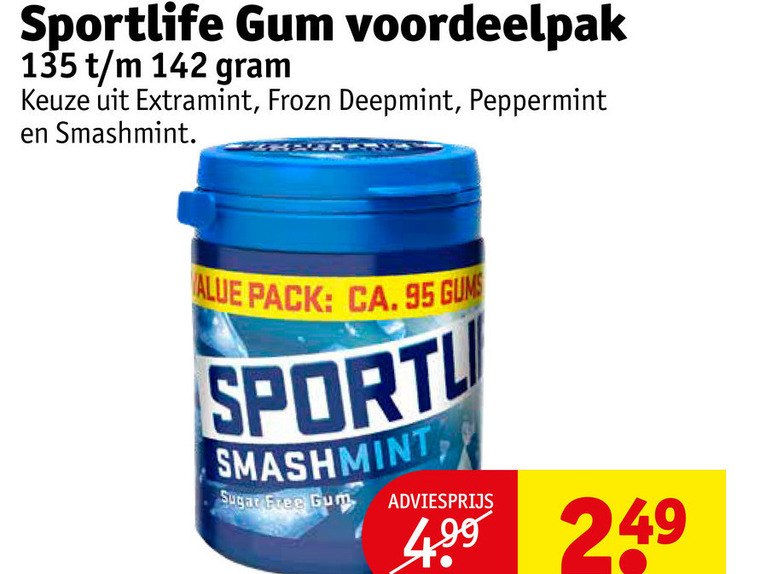 Sportlife   kauwgom folder aanbieding bij  Kruidvat - details