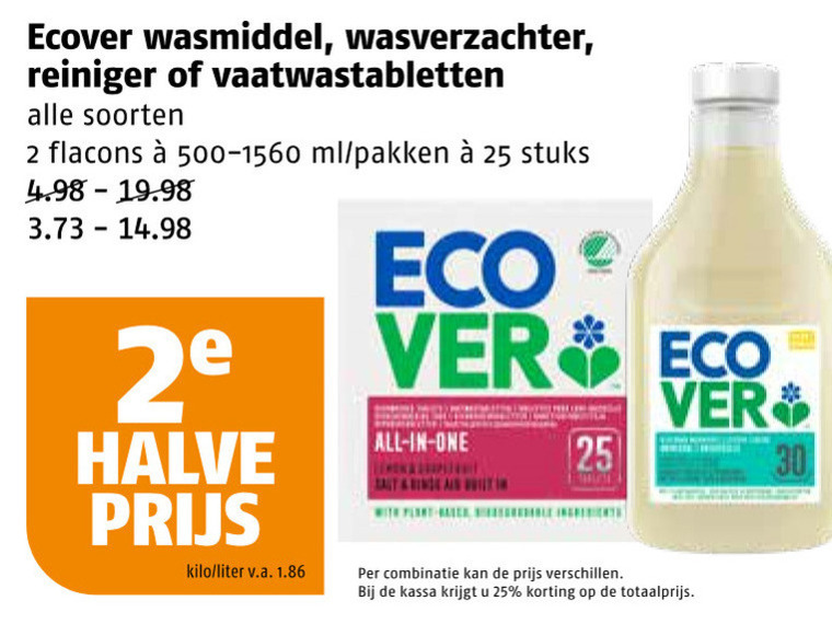 Ecover   allesreiniger, vaatwasmiddel folder aanbieding bij  Poiesz - details