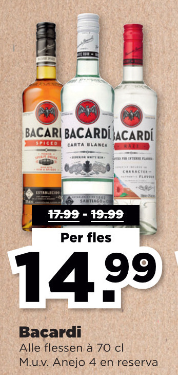 Bacardi   rum folder aanbieding bij  Plus - details