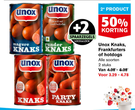 Unox   knakworst folder aanbieding bij  Hoogvliet - details