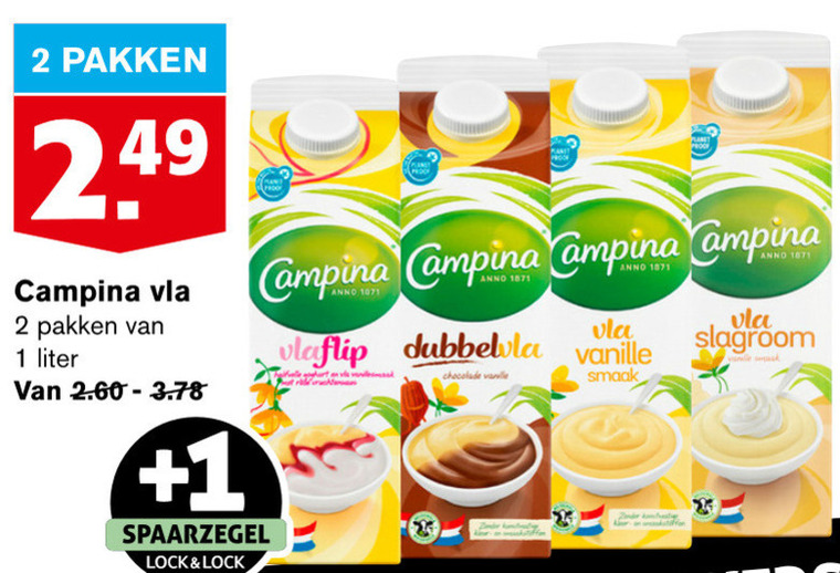 Campina   vla folder aanbieding bij  Hoogvliet - details