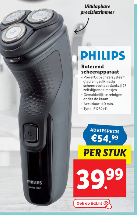 wazig blouse ondersteuning Philips elektrisch scheerapparaat folder aanbieding bij Lidl - details