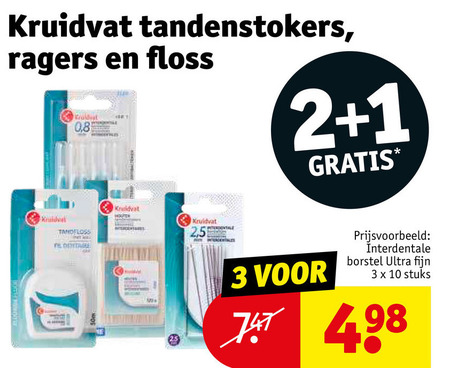 Kruidvat Huismerk flosdraad, interdentale ragers folder aanbieding bij ...