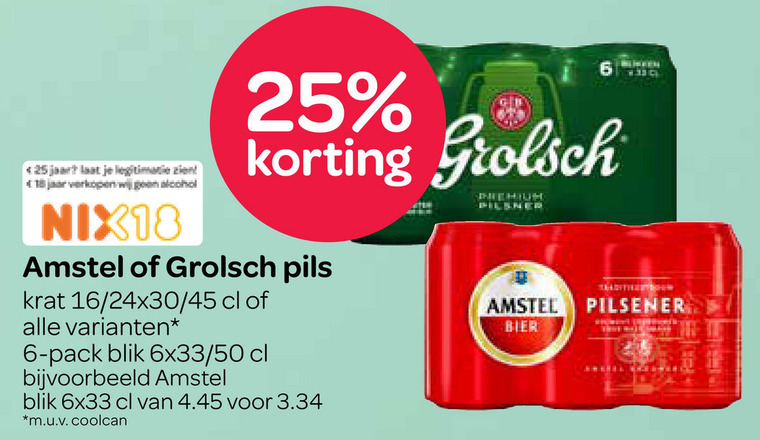 Grolsch   krat bier, blikje bier folder aanbieding bij  Spar - details