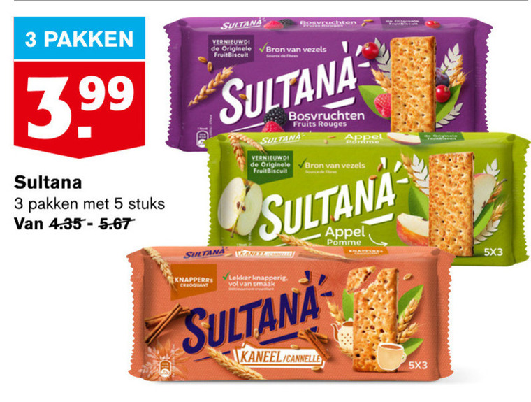 Sultana   fruitbiscuit folder aanbieding bij  Hoogvliet - details