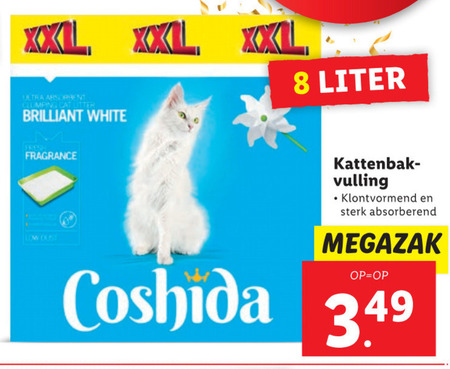 kraan versus Prestatie Coshida kattenbakvulling folder aanbieding bij Lidl - details