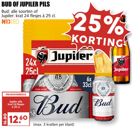 Bud   krat bier folder aanbieding bij  MCD Supermarkt Basis - details