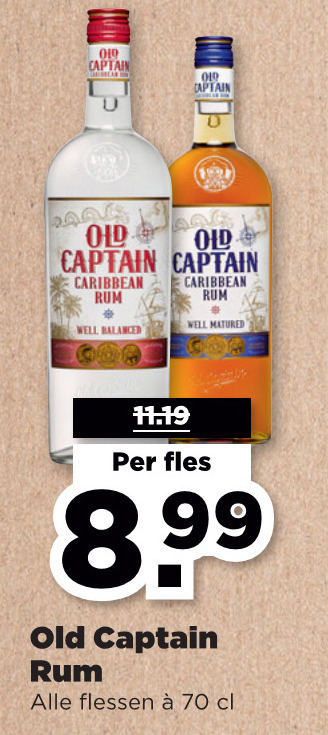 Old Captain   rum folder aanbieding bij  Plus - details