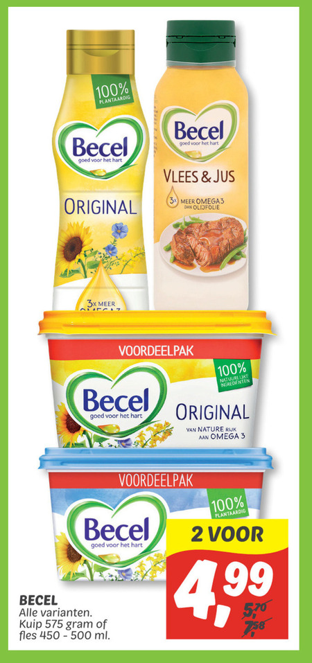 Becel   margarine, olie en vetten folder aanbieding bij  Dekamarkt - details